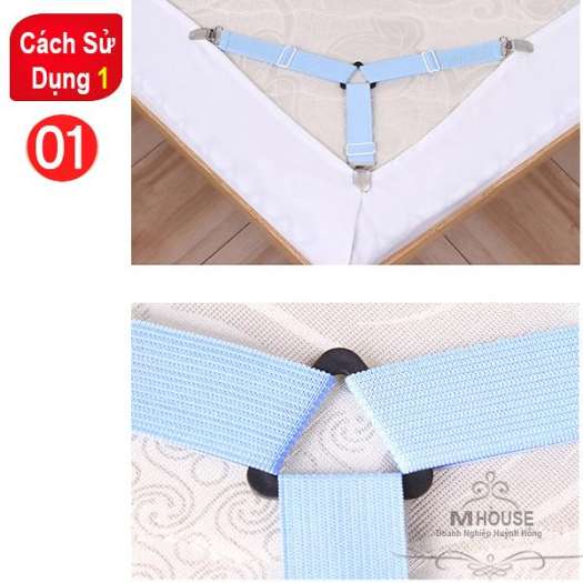 Combo 4 Kẹp Chống Xê Dịch Drap Trải GiườngKẹp Cố Định Chăn Ga GiườngDây Chằng Góc NệmPhụ Kiện Giường Ngủ Bộ Chăn Gói Drap Giường