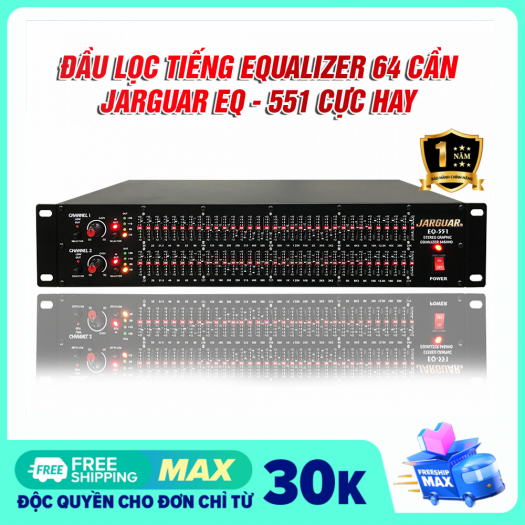 Đầu lọc tiếng , lọc Âm thanh , Đầu lọc xì Equalizer JARGUAR EQ-551 - 64 bant tần chỉnh cực hay cho dàn âm thanh gia đình sân khấu hội trường( đen )
