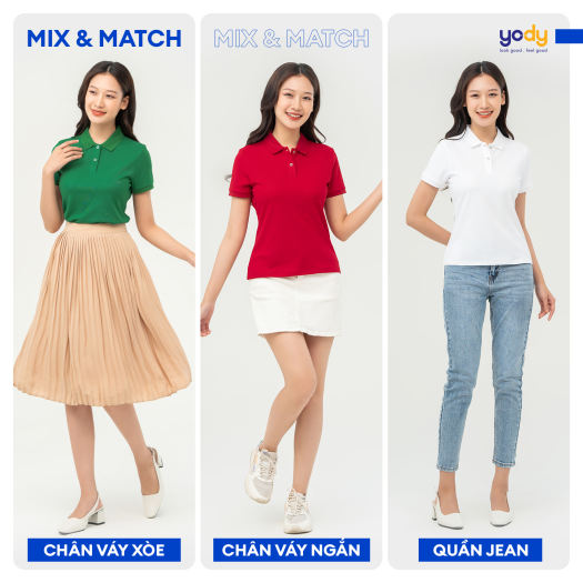 Review Áo polo YODY nữ chất liệu mềm mịn thoáng mát APN5424