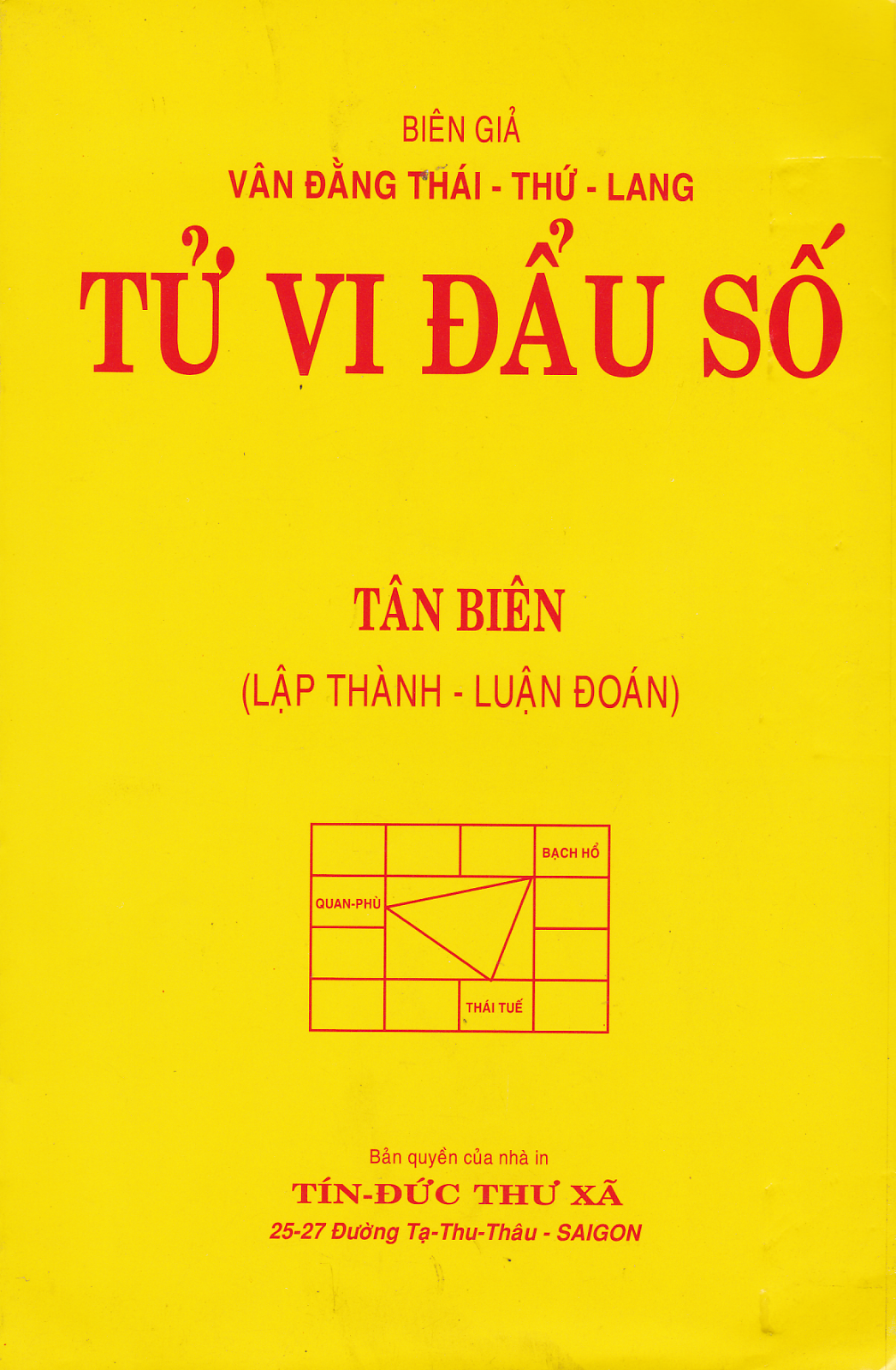 Sách Tử Vi Đẩu Số Tân Biên Bìa Vàng In Theo Bản Xưa