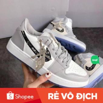 [Full Box Bill ] Giày Jordan dior cổ cao + cổ thấp nam nữ màu xám bản cao cấp