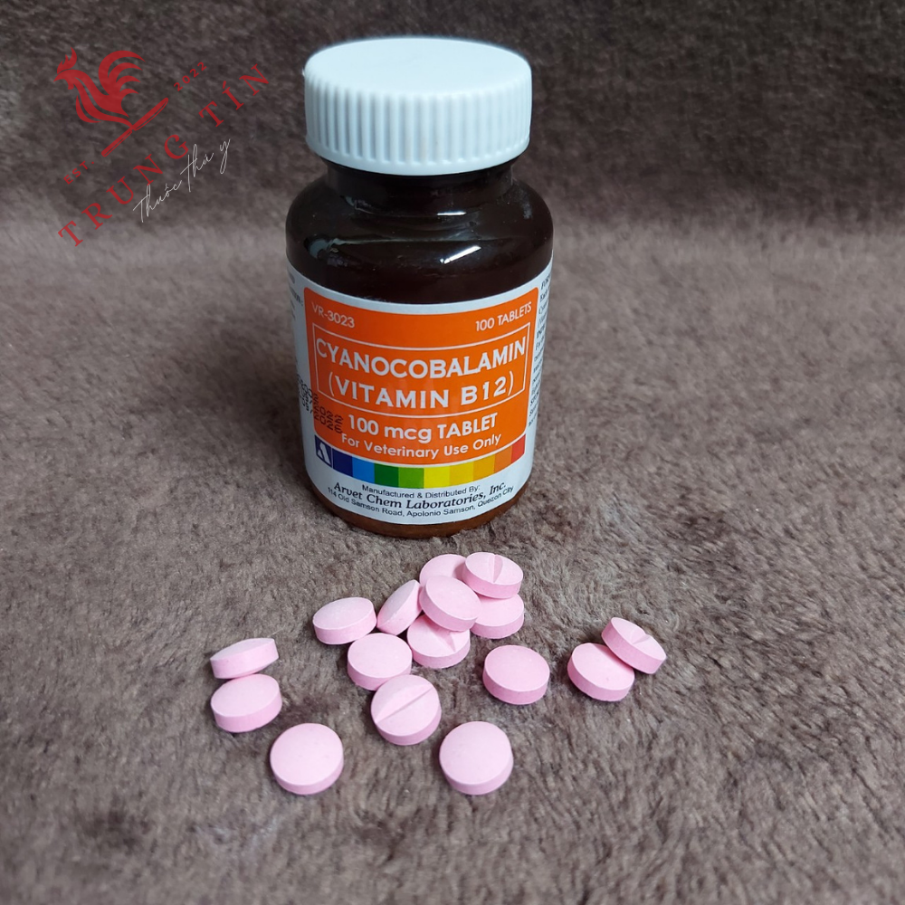 Thuốc gà đá - vitamin b12 mới thuốc bổ dành cho gà đá - lọ / 100 viên