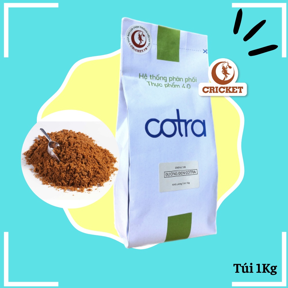 Đường Đen Cotra (Túi 1kg) nguyên chất từ đường mía Việt Nam, nấu trân châu đường đen thơm ngon
