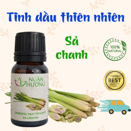 10ml-50ml Tinh dầu thơm phòng Sả chanh nguyên chất - Tinh dầu đuổi muỗi, côn trùng Xông phòng khử mùi hiệu quả