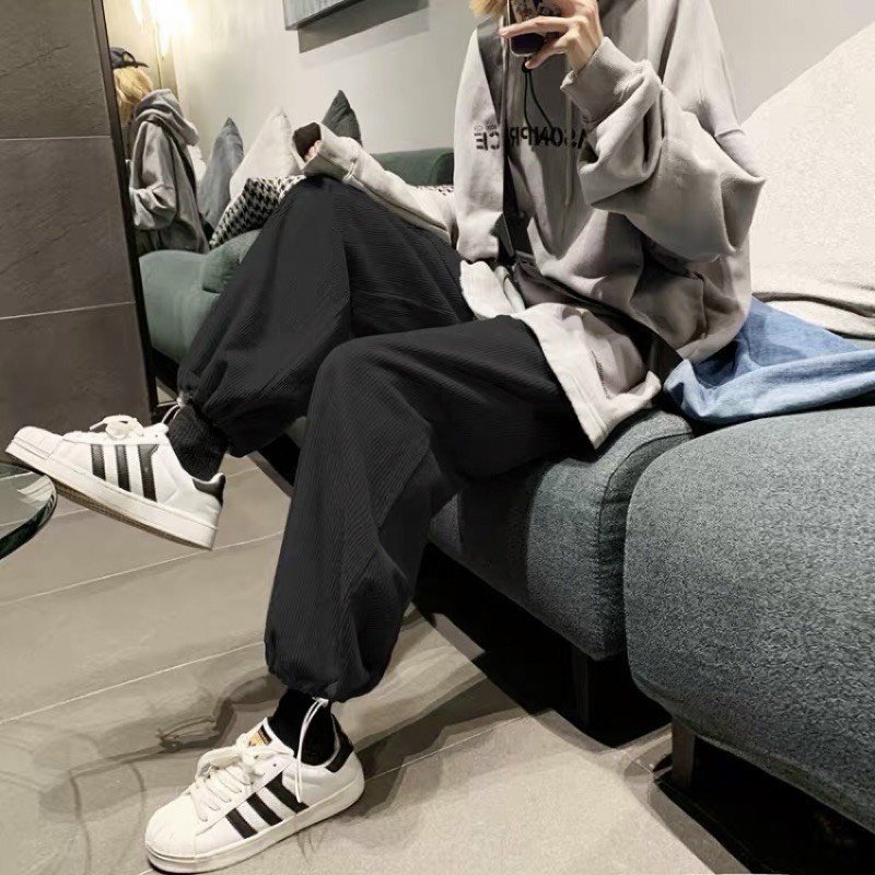 Quần jogger nam trơn vải nhung tăm BM1018 Shop Blackmoon chuyên quần nam