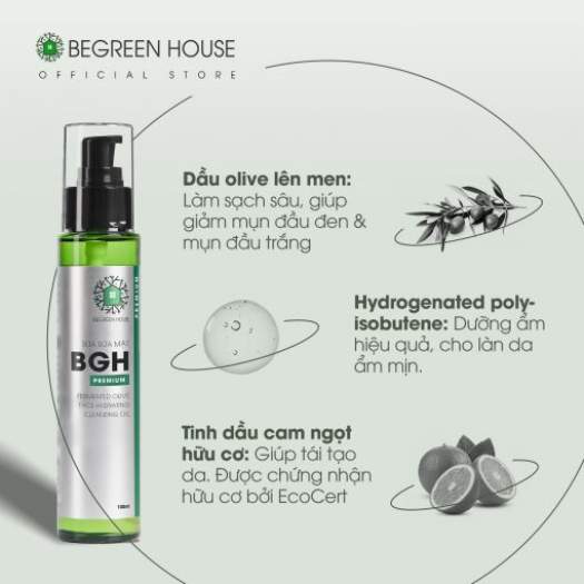 Sữa rửa mặt Begreen House Premium 100ml dưỡng ẩm, loại bỏ mụn đàu đen, làm sạch bã nhờn