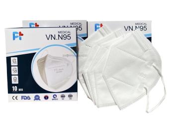 Hộp 10 Cái Khẩu Trang VNN95 PT Mask, 4 Lớp, kháng Khuẩn, Chống Bụi Siêu Mịn PM2.5, Màu Trắng