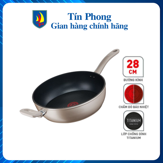 Chảo chiên chống dính sâu lòng Tefal Sensations 28cm (H9109014) - đáy từ - dùng cho mọi loại bếp, chính hãng bảo hành 2 năm