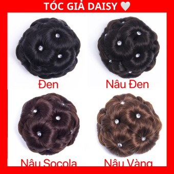 Tóc giả búi hoa trung niên thời trang cao cấp