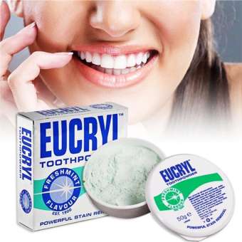 Bột tẩy trắng răng EUCRYL nhập khẩu từ Anh Quốc màu xanh