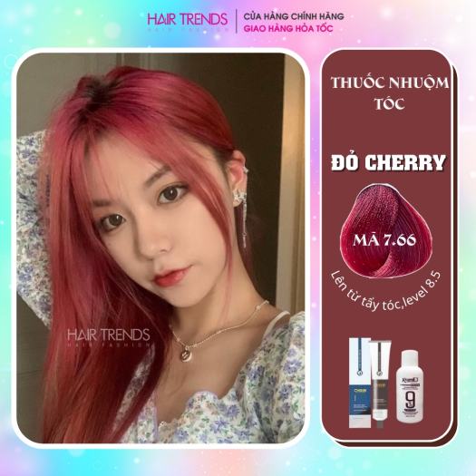 Thuốc nhuộm tóc màu ĐỎ CHERRY tặng kèm trợ dưỡng oxy 100ml màu nhuộm Chiko hairtrends shop (C7.66)