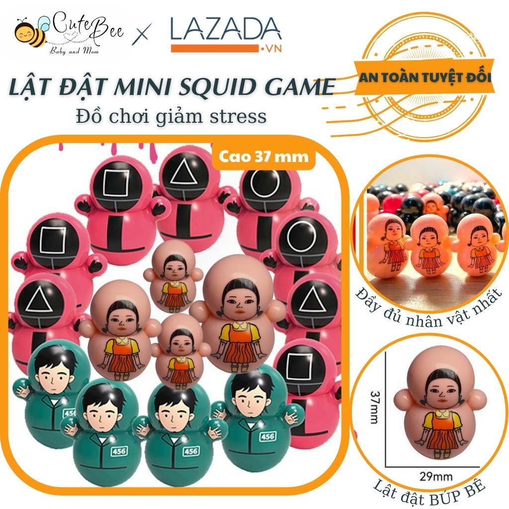 [Rẻ vô đối] Lật Đật Mini Squid Game Đầy Đủ Nhân Vật Nhất - Trọn Bộ Nhân Vật Trò Chơi Con Mực: Búp Bê, Người chơi, Quản Trò [CUTEBEE]
