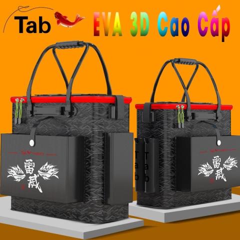 Thùng đựng cá đi câu gấp gọn tab. Túi đựng cá bằng nhựa mềm, dẻo, chống thấm