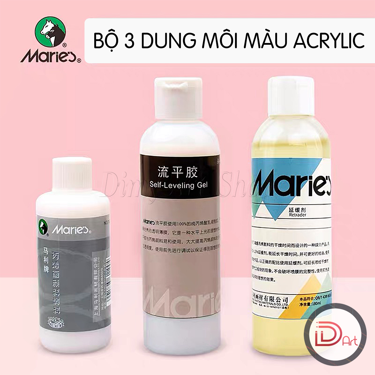 Dung môi phủ bóng màu Acrylic MARIE's 180ml