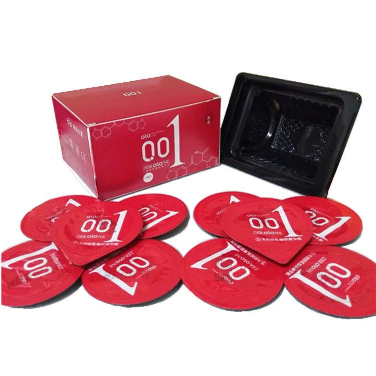 Bao cao su siêu mỏng truyền nhiệt 001 - hộp 10 cái