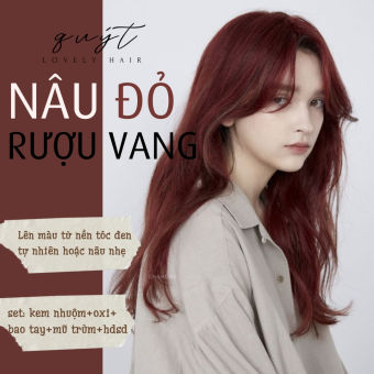 Thuốc nhuộm tóc Đỏ Rượu nhuộm tóc màu đỏ rượu vang, đỏ nâu, đỏ dâu trầm  không cần tẩy tóc kèm oxy trợ nhuộm Galistore | Shopee Việt Nam