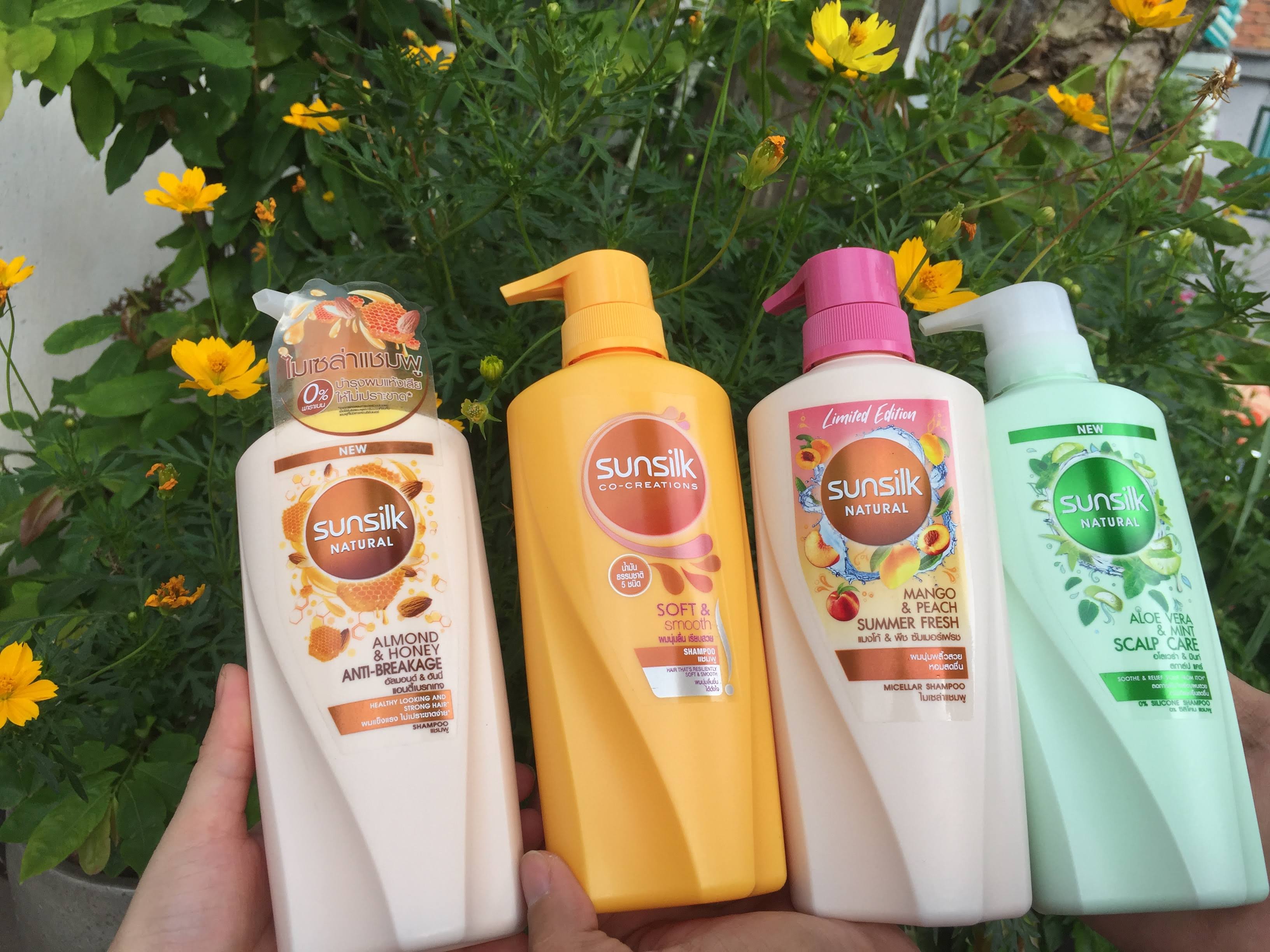 Dầu gội - xả Sunsilk Thái Lan 450 ml óng mượt tóc đủ mùi hương