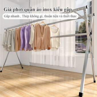 GKKOOK ⭐ Giá phơi quần áo bằng thép không gỉ, Giàn Phơi Quần Áo, Xào Đồ Phơi Quần Áo Sào Phơi Đồ Inox Gấp Gọn Kiểu Dáng Giá Phơi Đồ Có Giá Phơi Quần áo