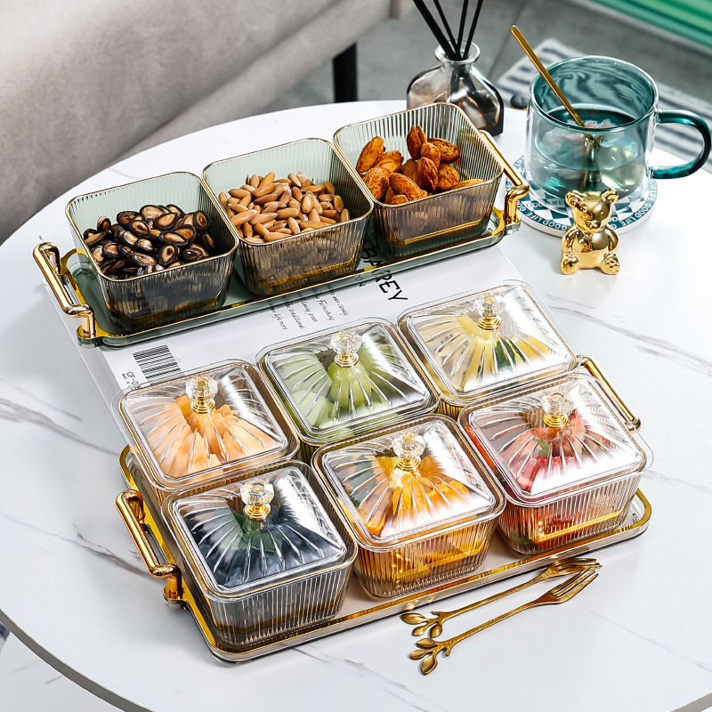 Gambar Light Luxury Fruit Plate 2022 New Living Room Household Dried Fruit Plate Coffee Table Plate Nuts Candy Snack Fruit Plate Snack Plate