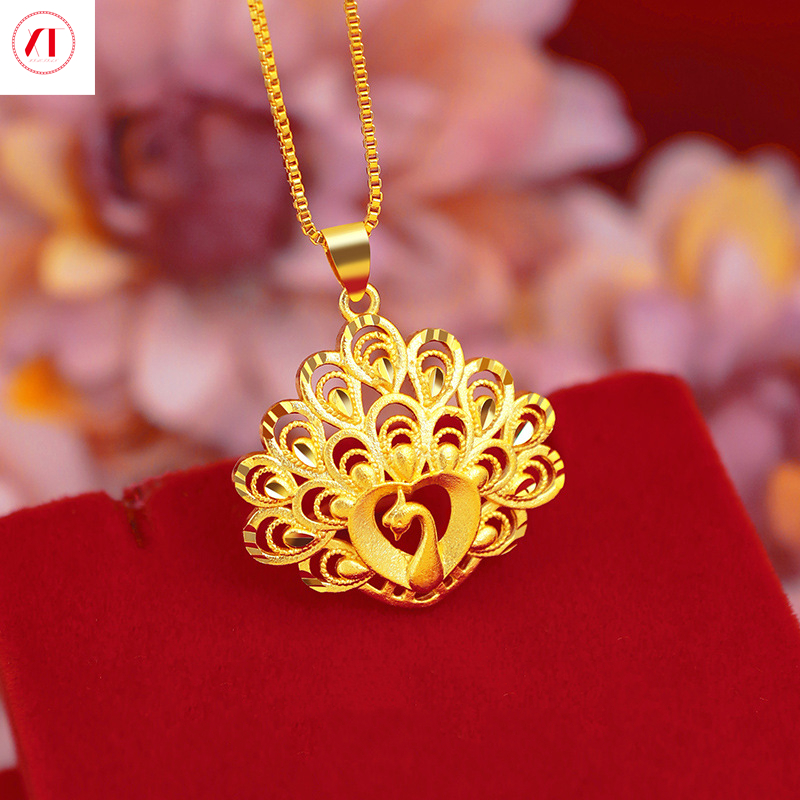  XT Jewellery Vòng Cổ Mặt Dây Chuyền Hình 24K Hàn Quốc Mạ Vàng Cho Nữ 