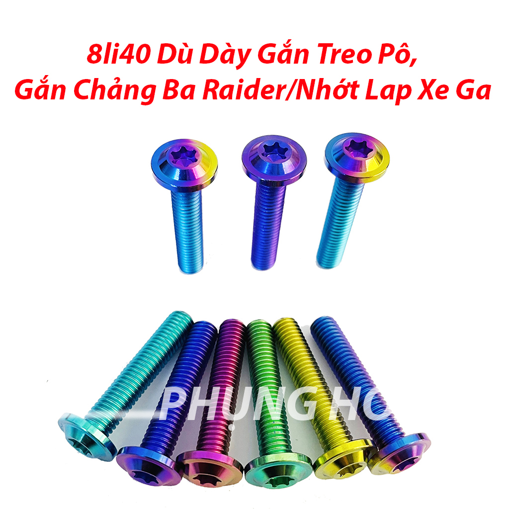 Ốc Treo Pô TITAN GR5 Gắn Xe Sonic/Raider/Winner/Ex 150/Ex 11/Wave/Dream- Gắn Nhớt Láp Xe Ga,Chảng Ba Raider 8li40 Dù.-PHS