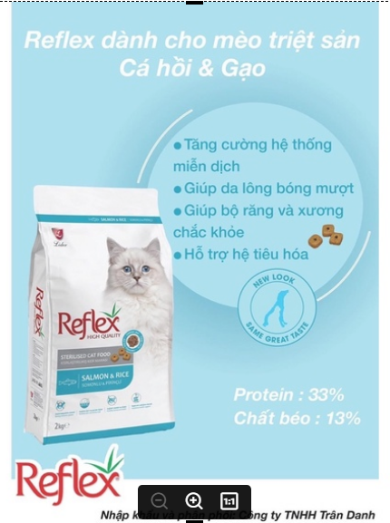 Hạt reflex sterilised cho mèo triệt sản túi 2kg