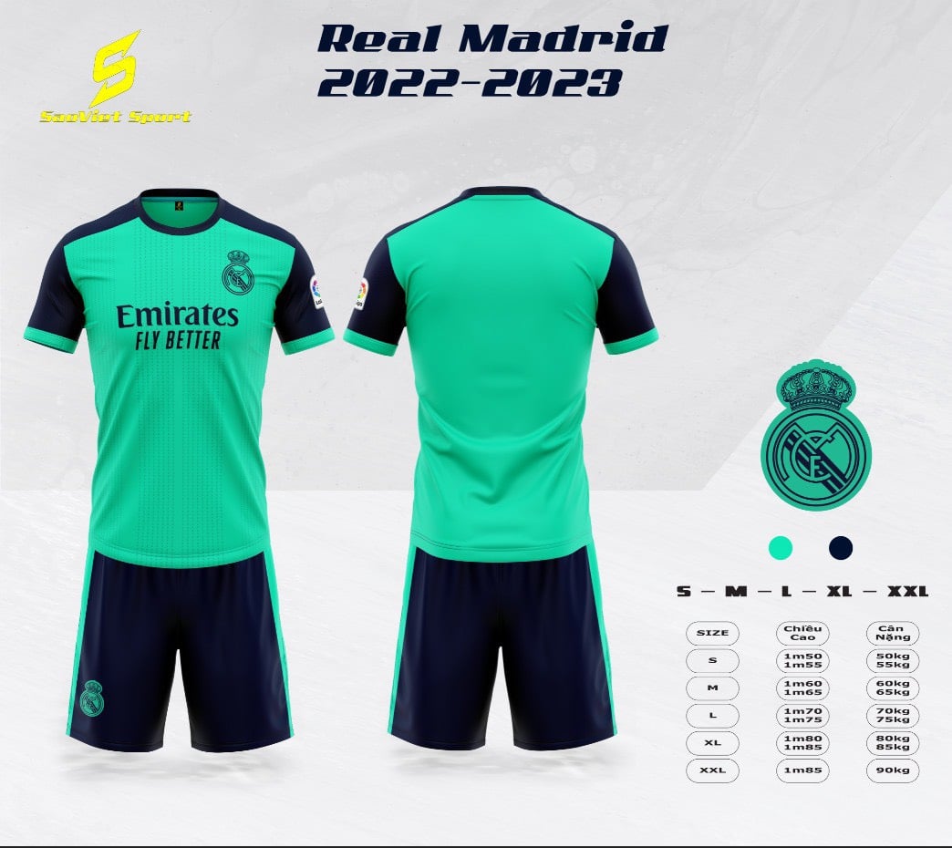 Bộ quần áo đá banh clb real mới nhất mùa 2022-2023