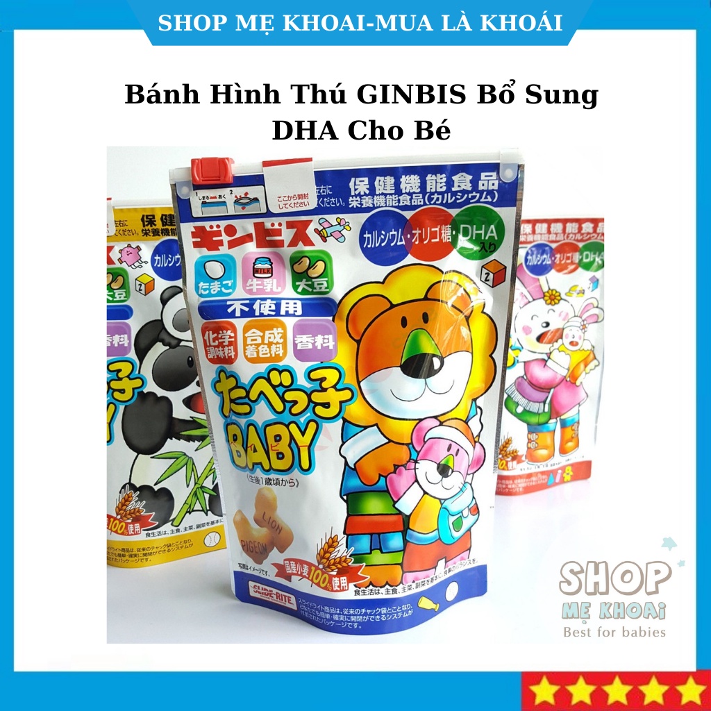 Bánh hình thú ginbis bổ sung dha cho bé nội địa nhật bản
