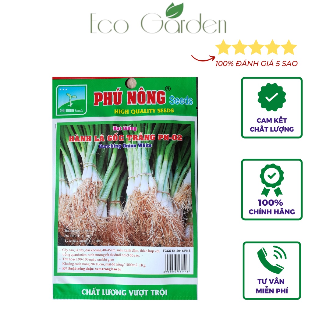 Hạt Giống Hành Lá Gốc Trắng PN-02 Phú Nông - 2g