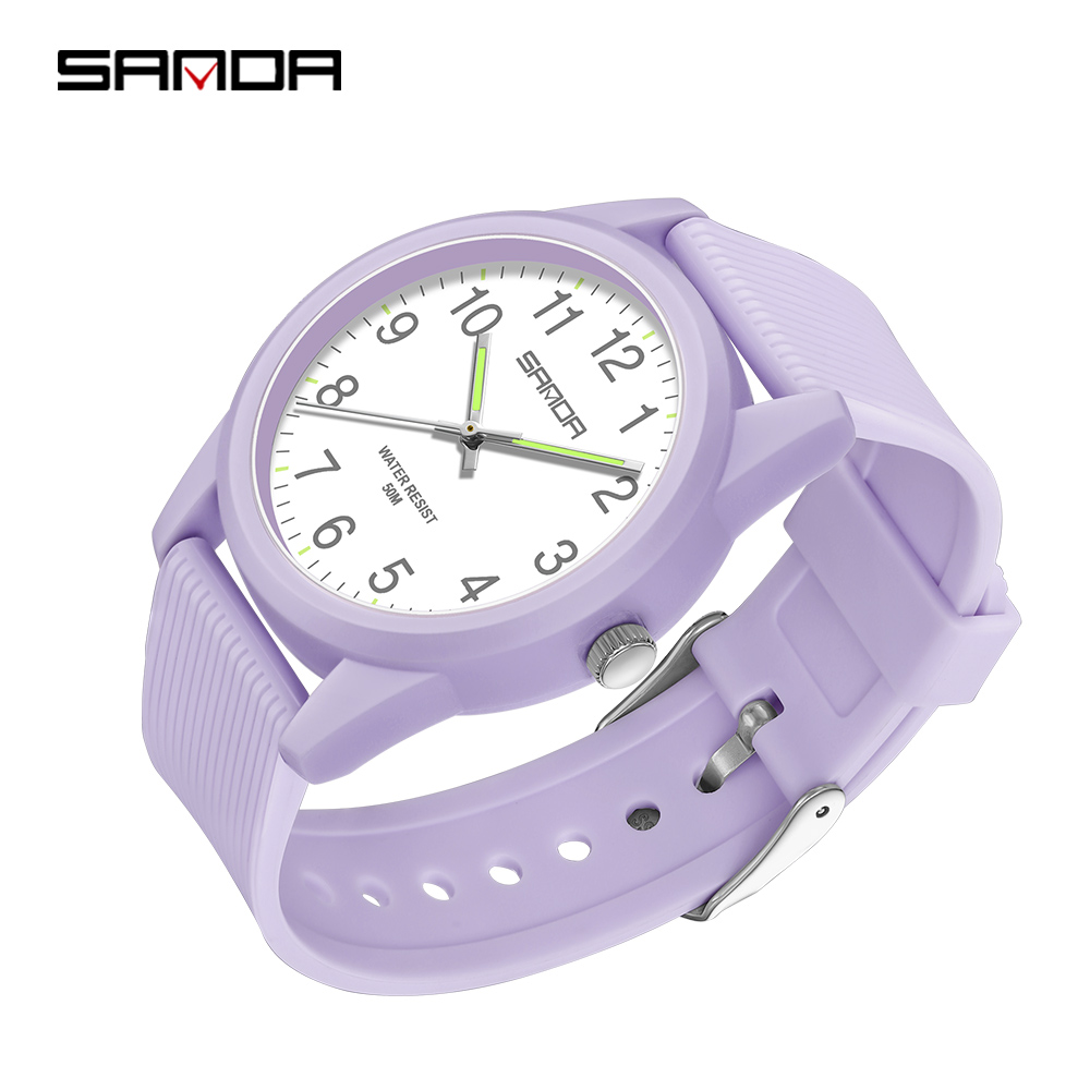 SANDA Đồng Hồ Đôi Thời Trang Đơn Giản Thương Hiệu Đồng Hồ Cổ Điển Thạch Anh Siêu Mỏng Chống Nước Xu Hướng Nam Nữ