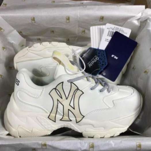 giày sneaker MLB NY Vàng nam nữ full box Giày Thể Thao Tăng Chiều Cao MLB NY Vàng Hot Nhất 2021