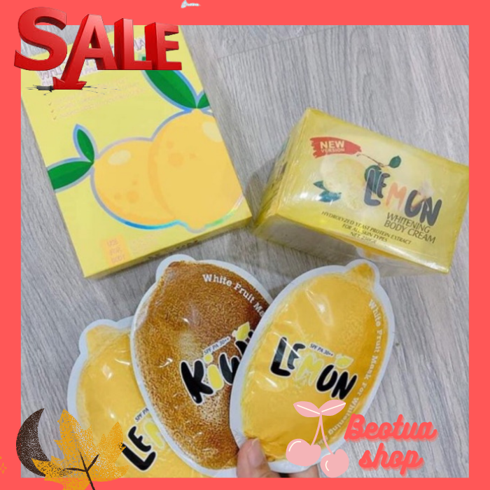 Tắm Ủ Trắng Chanh Kiwi Lemon Hộp 3 Gói Combo 3 món gồm hộp 3 gói ủ trắng chanh Qlady phiên bản mới