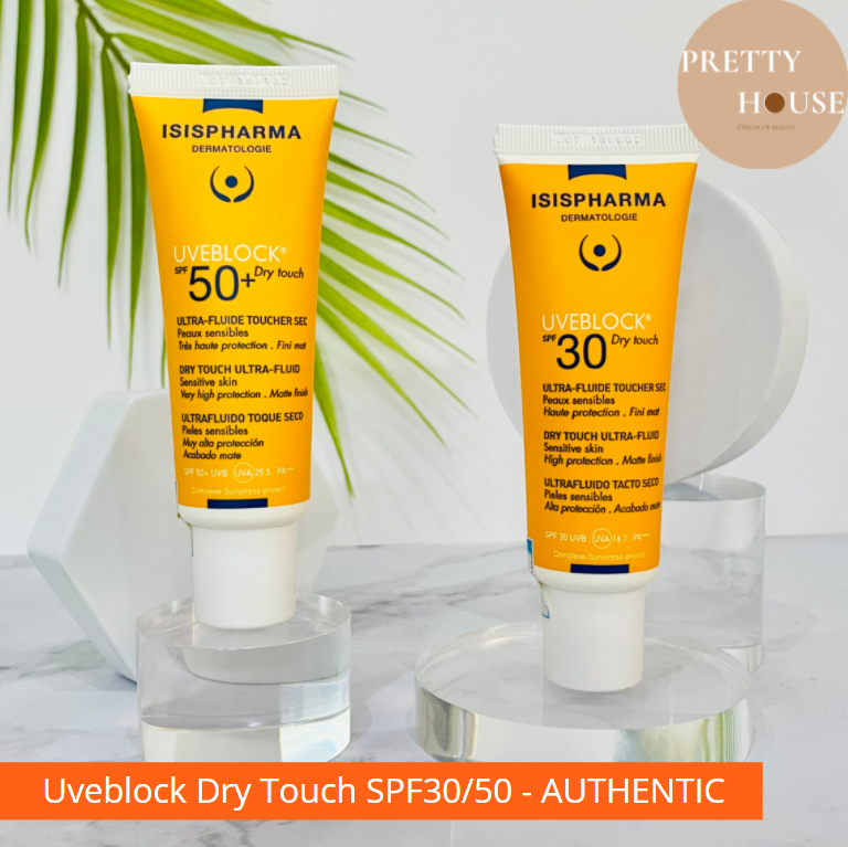 [DATE MỚI-CHÍNH HÃNG]Kem chống nắng dành cho da nhờn, nhạy cảm ISIS Pharma Uveblock 30 50 Dry Touch spf30 spf50