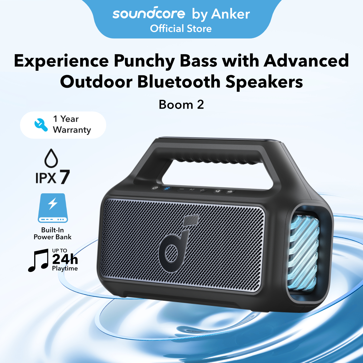 Soundcore Boom 2 | Portable Bluetooth Speaker for Bass