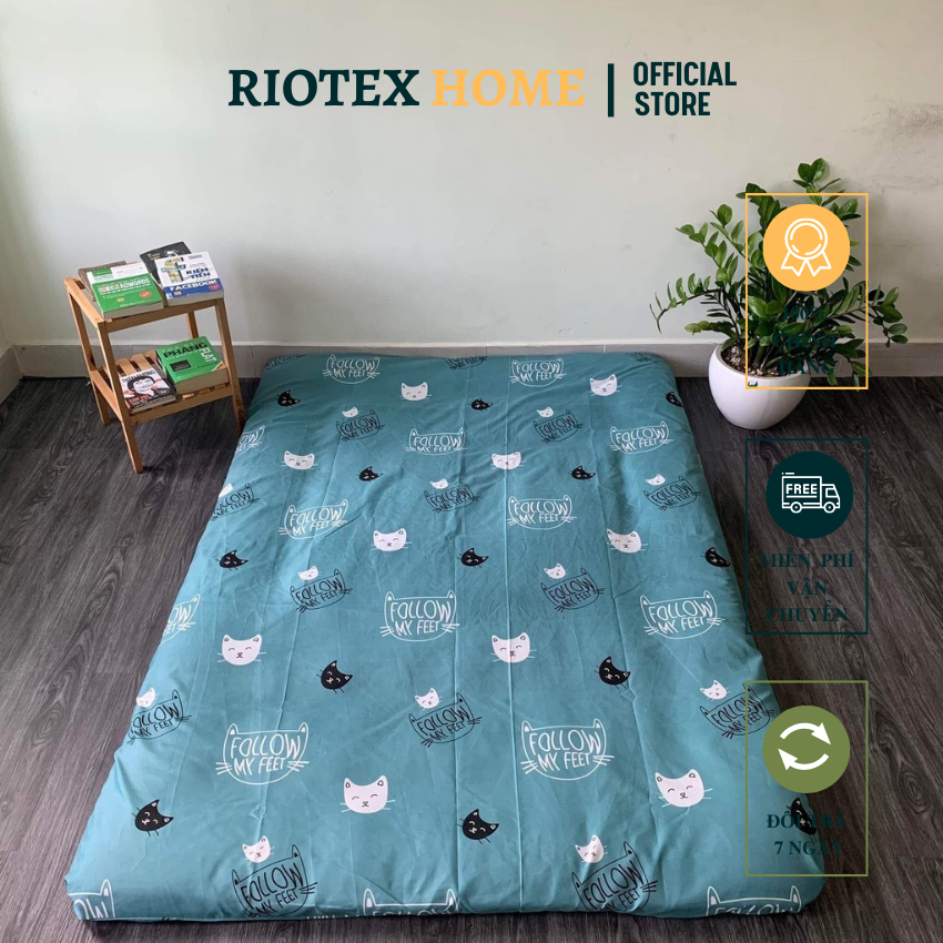 Áo bọc nệm topper 2 mặt riotex có khóa kéo kích thước 1m 1.2m 1.4m 1.6m 1.8m