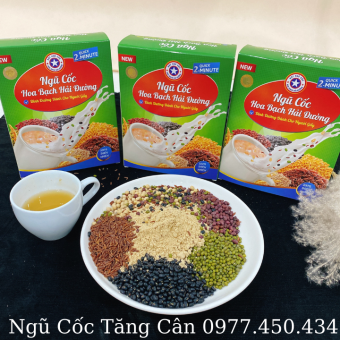 Combo 3 Hộp - Ngũ Cốc Tăng Cân Hoa Bạch Hải Đường - 500Gr Mẫu Mới - tăng cân an toàn hiệu quả cho mẹ sau sinh và cho trẻ nhỏ