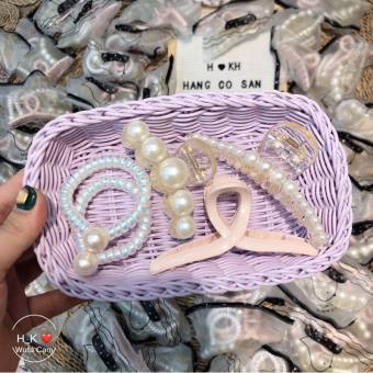 Set 5 Kẹp Tóc Kèm Túi Zip Sang Chảnh - Cột Tóc Kẹp Tóc Ngoạm - Kẹp Tóc Càng Cua