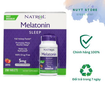 Viên kẹo ngậm Natrol Melatonin 5mg giúp ngủ ngon - 250 viên