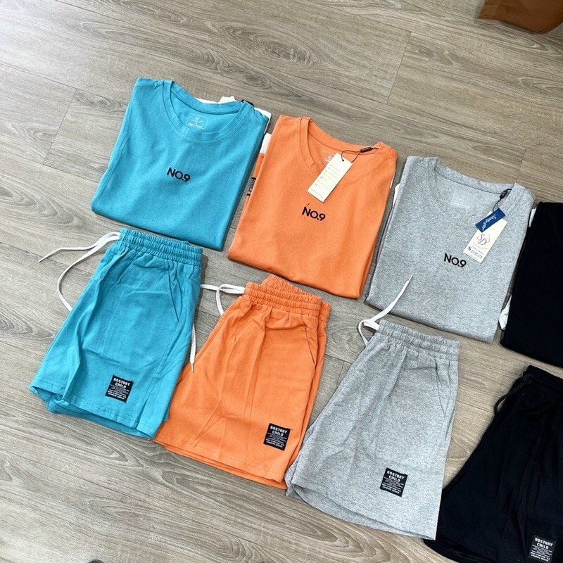 [New Sales 2024] Đồ Bộ Thun Cotton 4 Maud In Chữ No.9 Áo Phông Phối Tay Trắng Dễ Thương