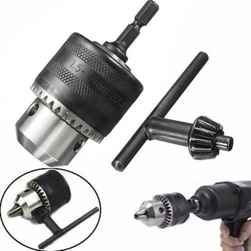 Đầu măng ranh máy khoan, đầu chuyển đổi máy bắn vít thành máy khoan đa năng 1.5mm-10mm loại tốt