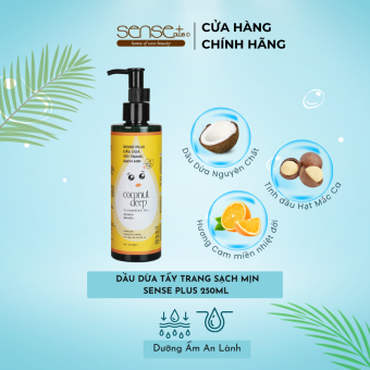 Dầu Dừa Tẩy Trang Sạch Mịn Sense Plus Coconut Deep Cleansing Oil 250ml