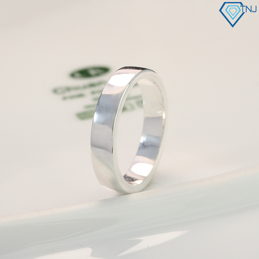 Nhẫn nam trơn bạc thật chính hãng khắc tên theo yêu cầu NNA0125 - Trang Sức TNJ