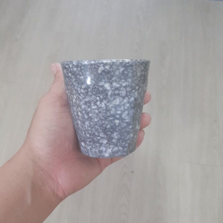 Set 50 Ly nhựa melamine VD26 màu vân đá Đen sang trọng