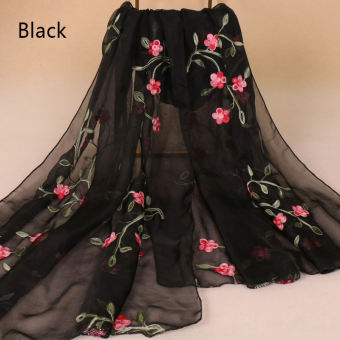 Lof Khăn Choàng Nữ Mùa Hè Dài Bằng Voan Khăn Trùm Đầu Khăn Trùm Đầu, Khăn Quấn Thêu Hoa Bé Gái