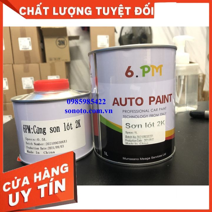 Sơn lót 2K - xám lót - prime 2 thành phần hãng Autopaint cho ô tô xe máy 1 bộ đủ -tỉ lệ 4:1