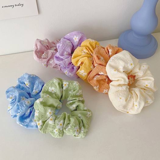 Dây cột tóc vải scrunchies quả bơ, đồ buộc tóc crunchies avocado phụ kiện tóc