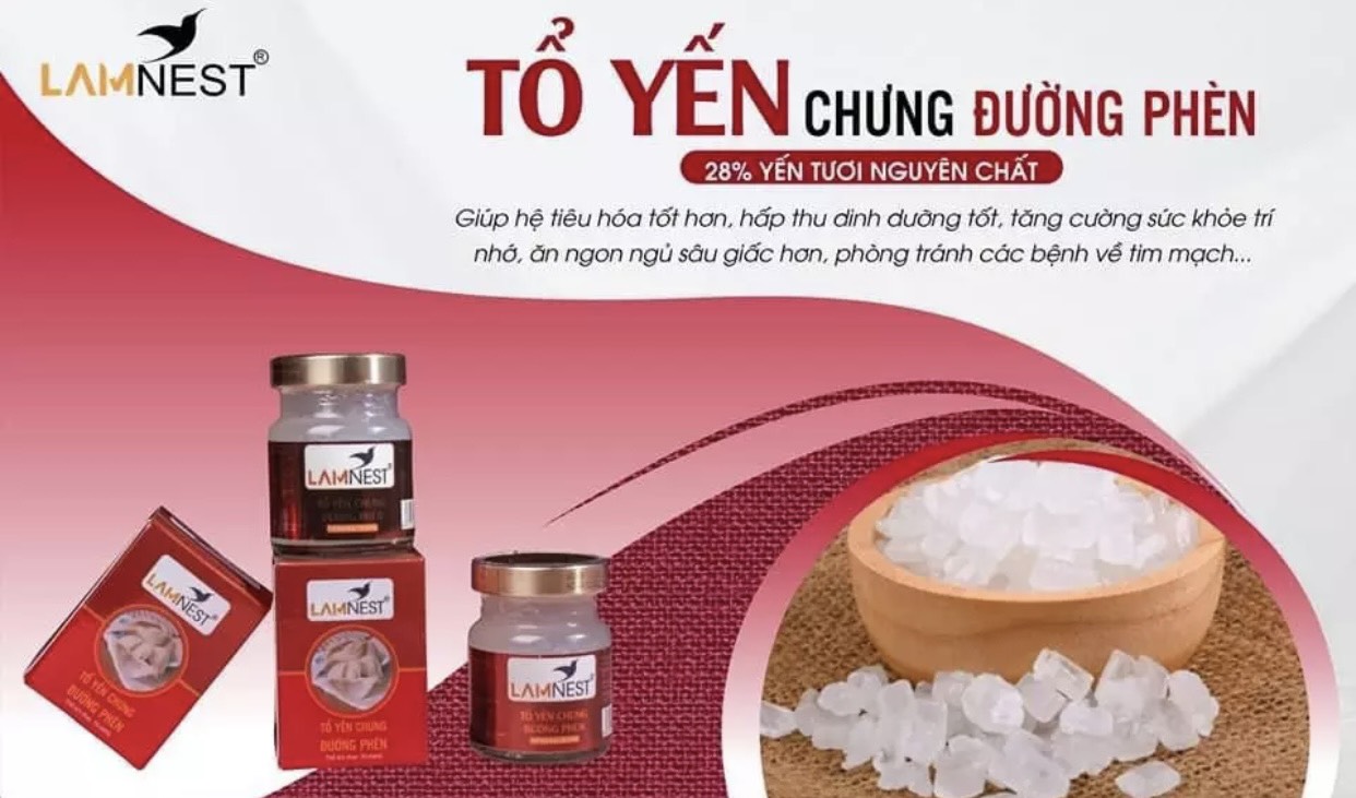 Yến Sào LamNest Chưng Nhân Sâm - Tam Vị - táo đỏ- hạt sen (30% yến)