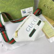 Sale: GUCCI Waist Pack Crossbody Bag, White/Black, Optional Box/Paper