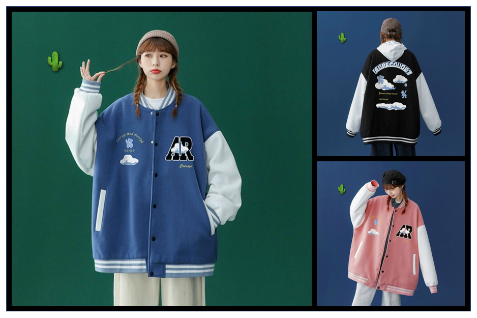 Áo khoác bomber nam nữ chất nỉ pe logo ar thời trang hot trend