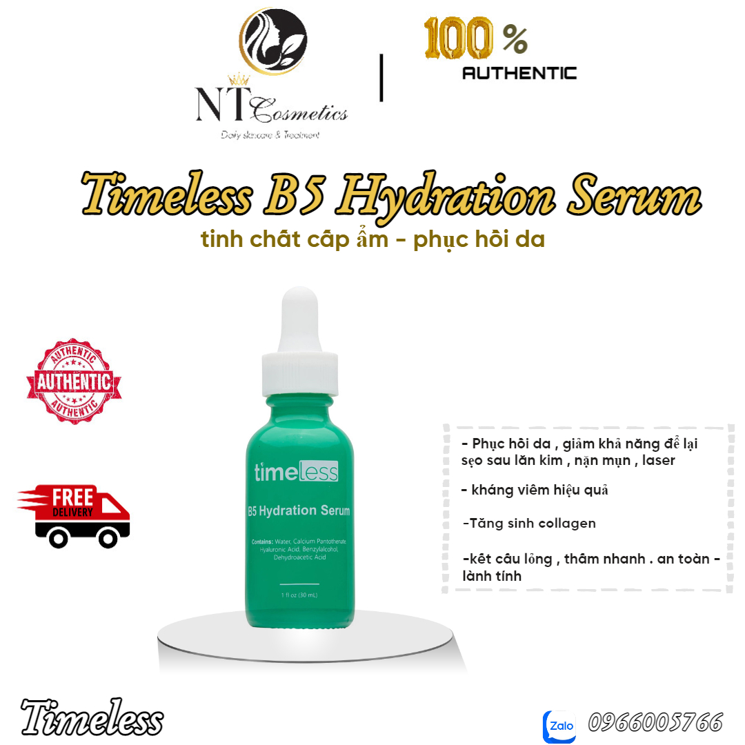 Tinh chất làm dịu & phục hồi da timeless vitamin b5 serum 30ml - công ty